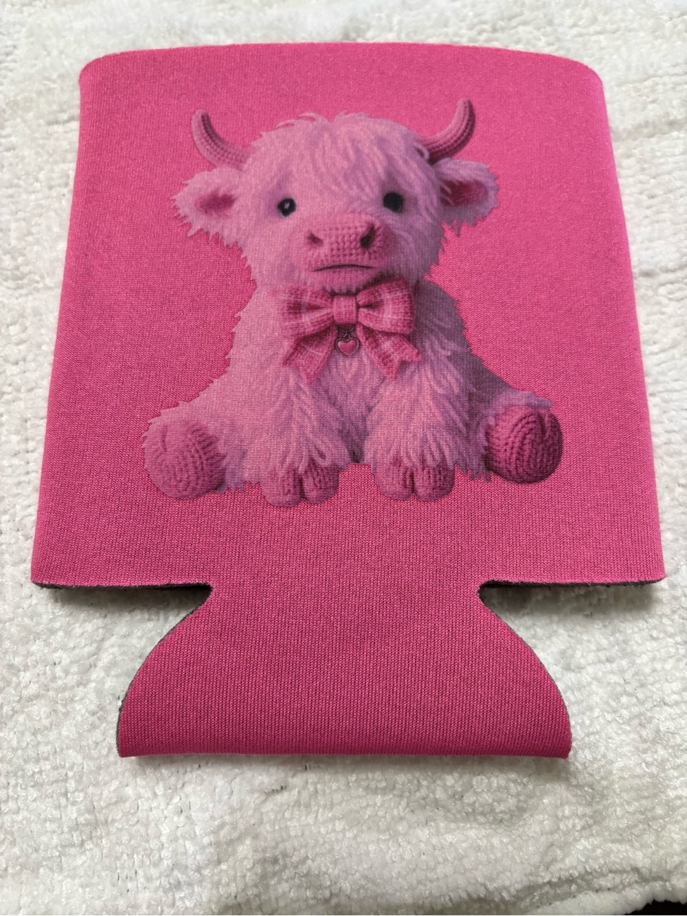 NEW Pink Plush Calf Can Cooler